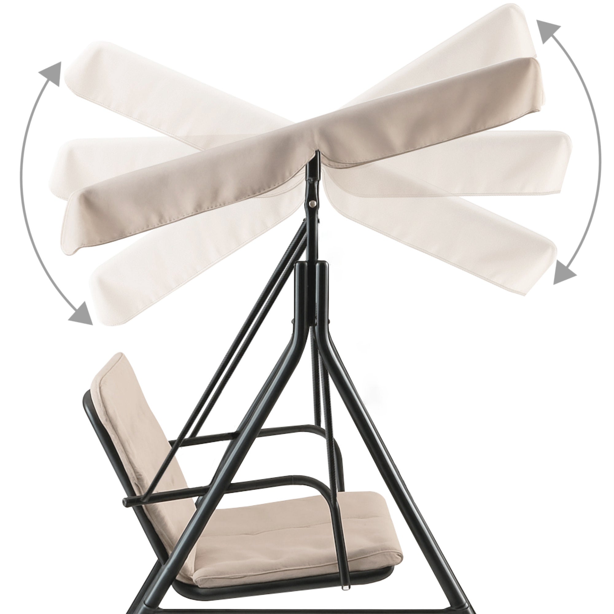 Hollywood swing, load capacity up to 250 kg, including sunshade.