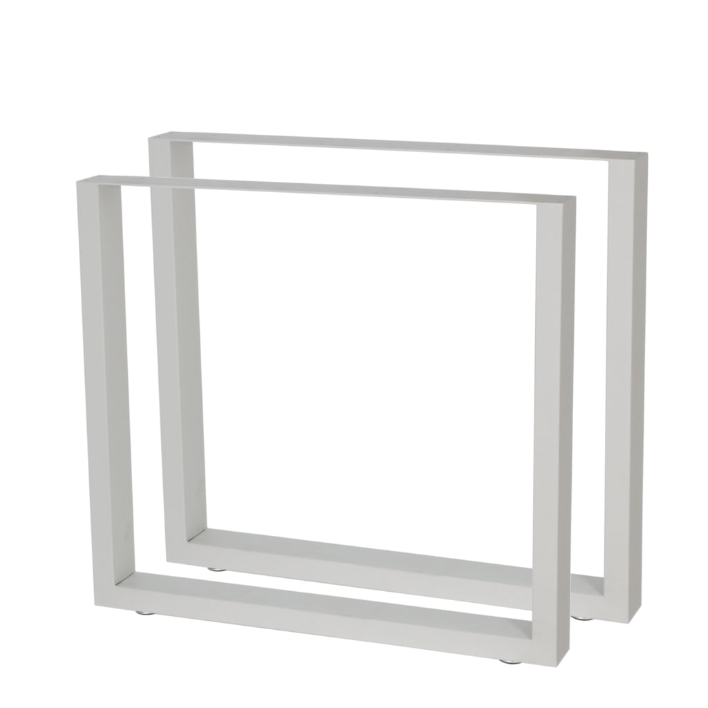 Pieds de table, lot de 2, 80 x 72 cm, métal, gris clair