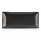 Service de 6 assiettes, 24,5 x 12 x 2 cm, noir