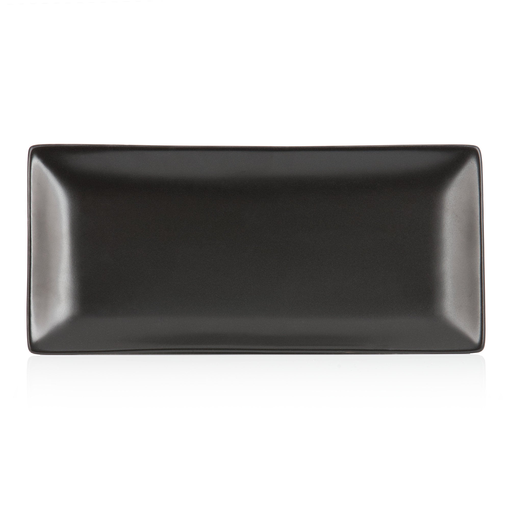 Serving plate set, 6-piece, 24.5 x 12 x 2 cm, black