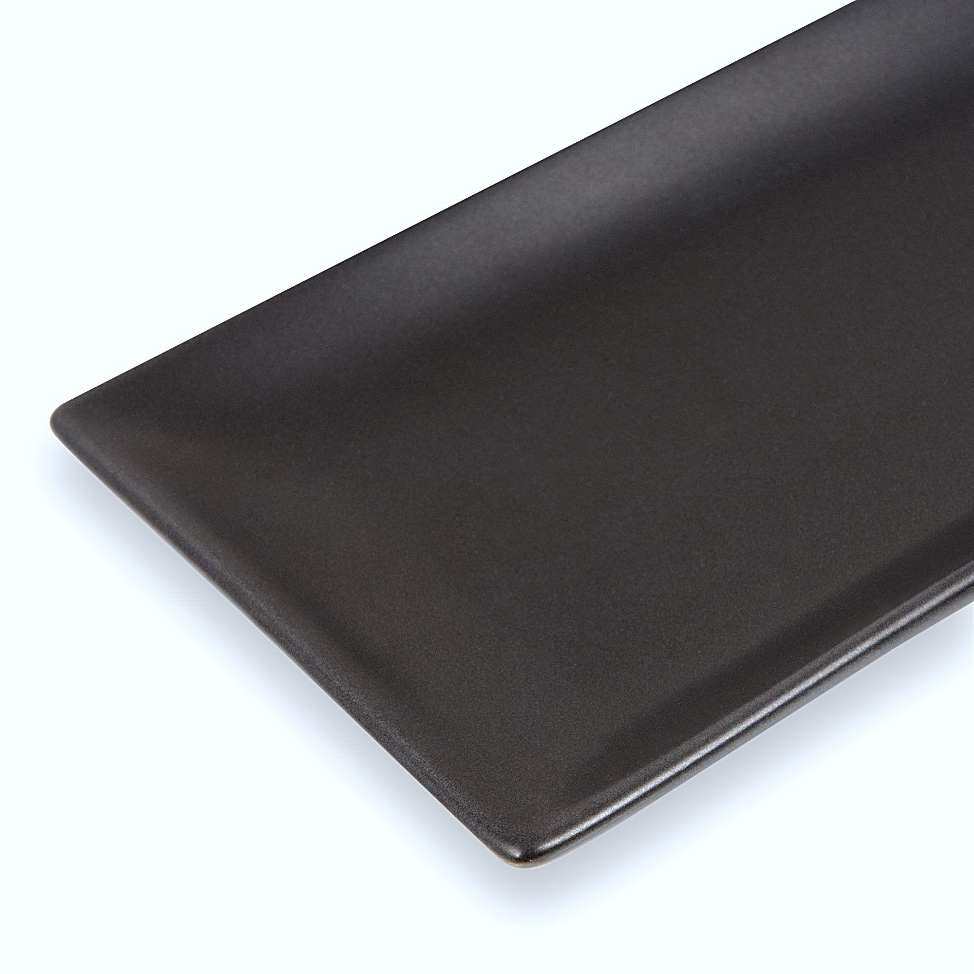 Serving plate set, 6-piece, 24.5 x 12 x 2 cm, black