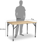 Table de camping en bambou, pliable