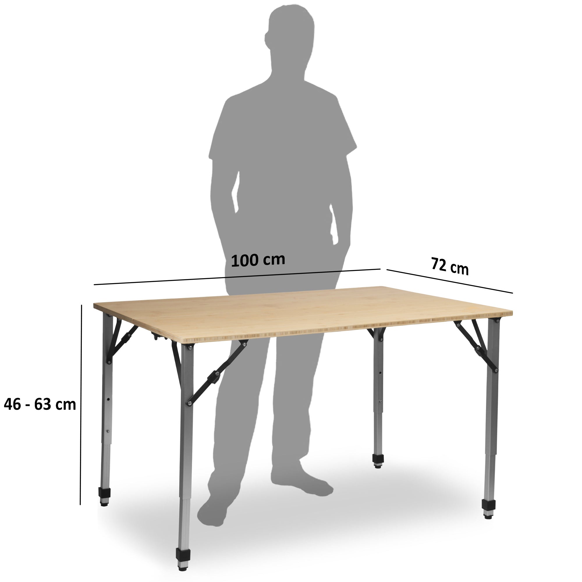 Campingtisch, Bambus, faltbar
