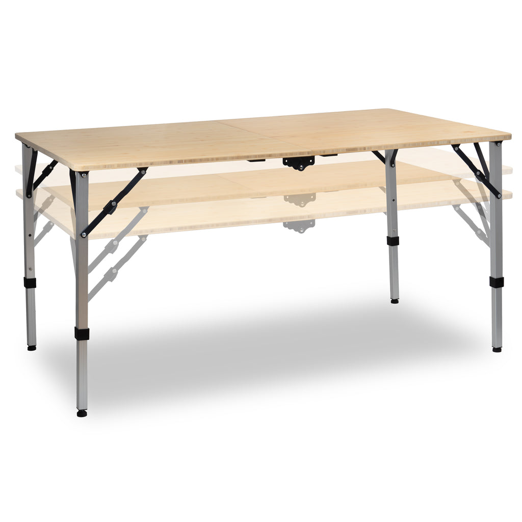 Campingtisch, Bambus, faltbar