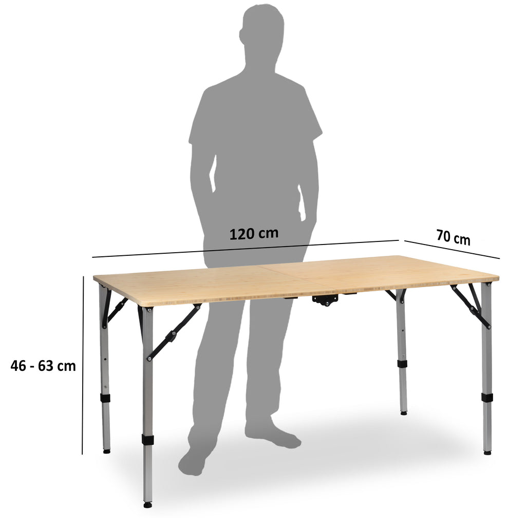 Campingtisch, Bambus, faltbar
