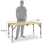 Table de camping en bambou, pliable