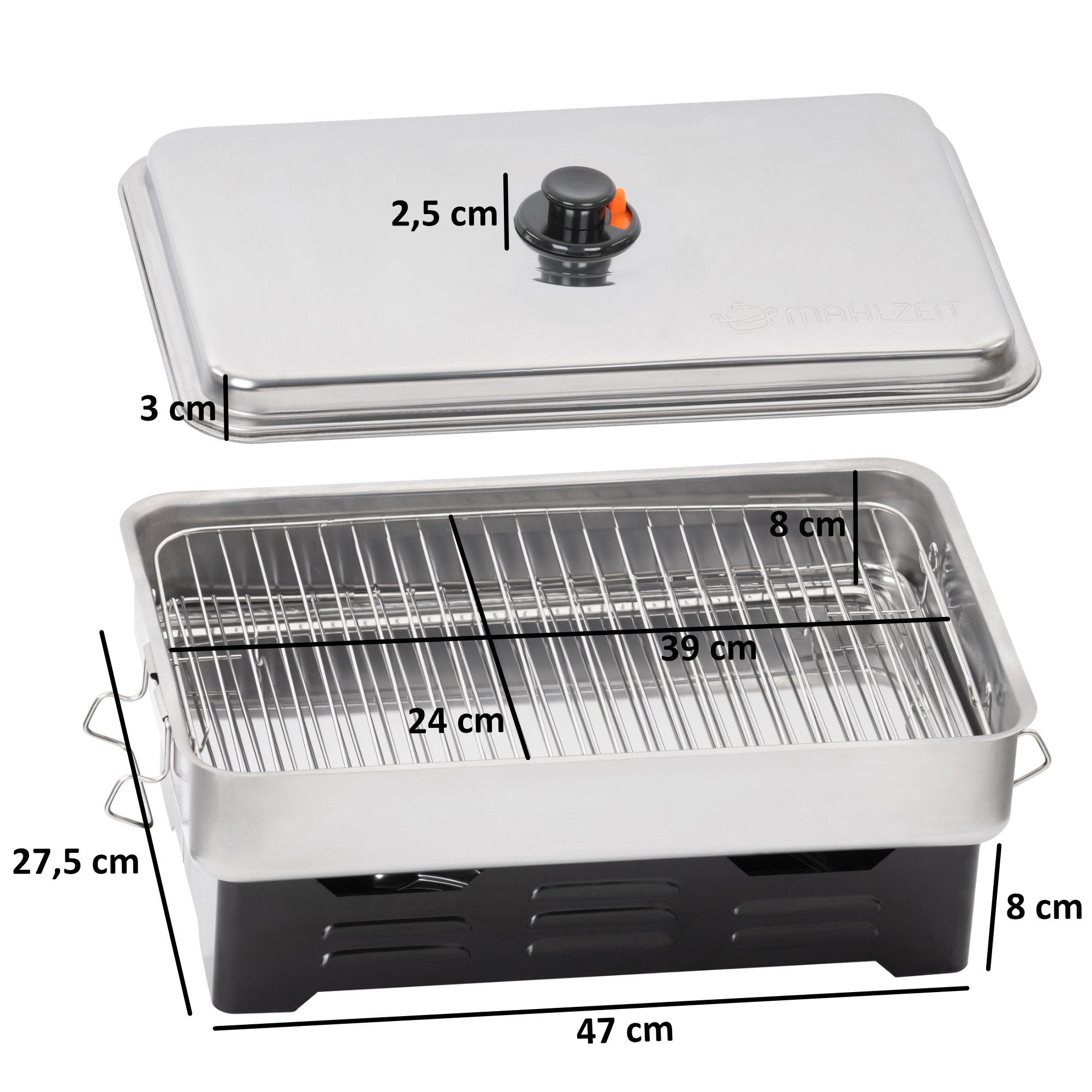 Tabletop smoker, stainless steel
