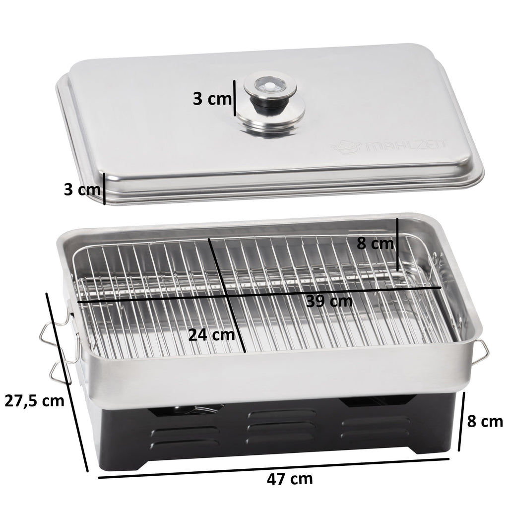 Tabletop smoker, stainless steel