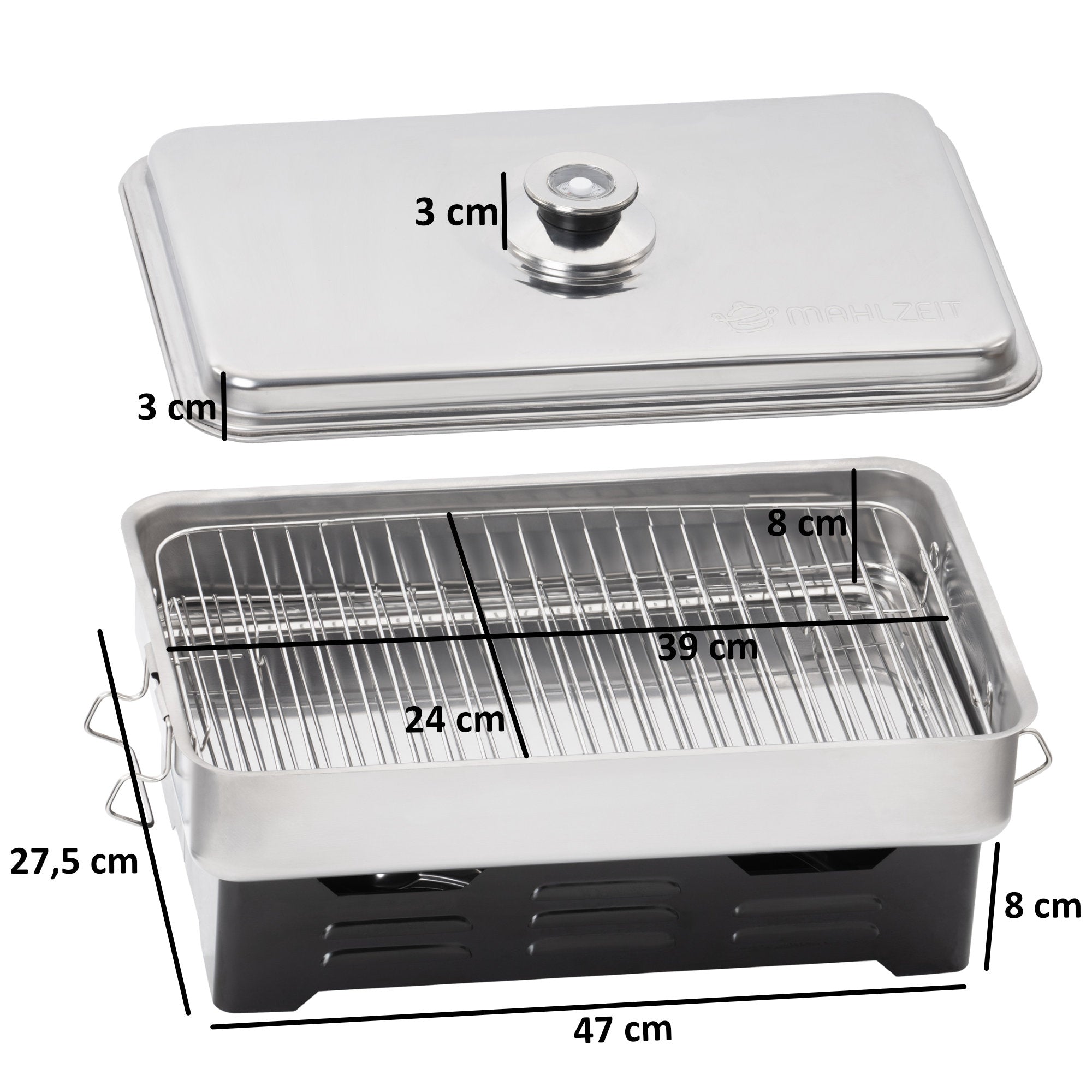 Tabletop smoker, stainless steel