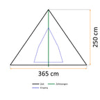 Tipi « Esprit », 4 personnes, colonne d'eau de 3000 mm