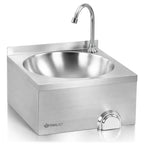 Lavabo en acier inoxydable à commande au genou pour fixation murale