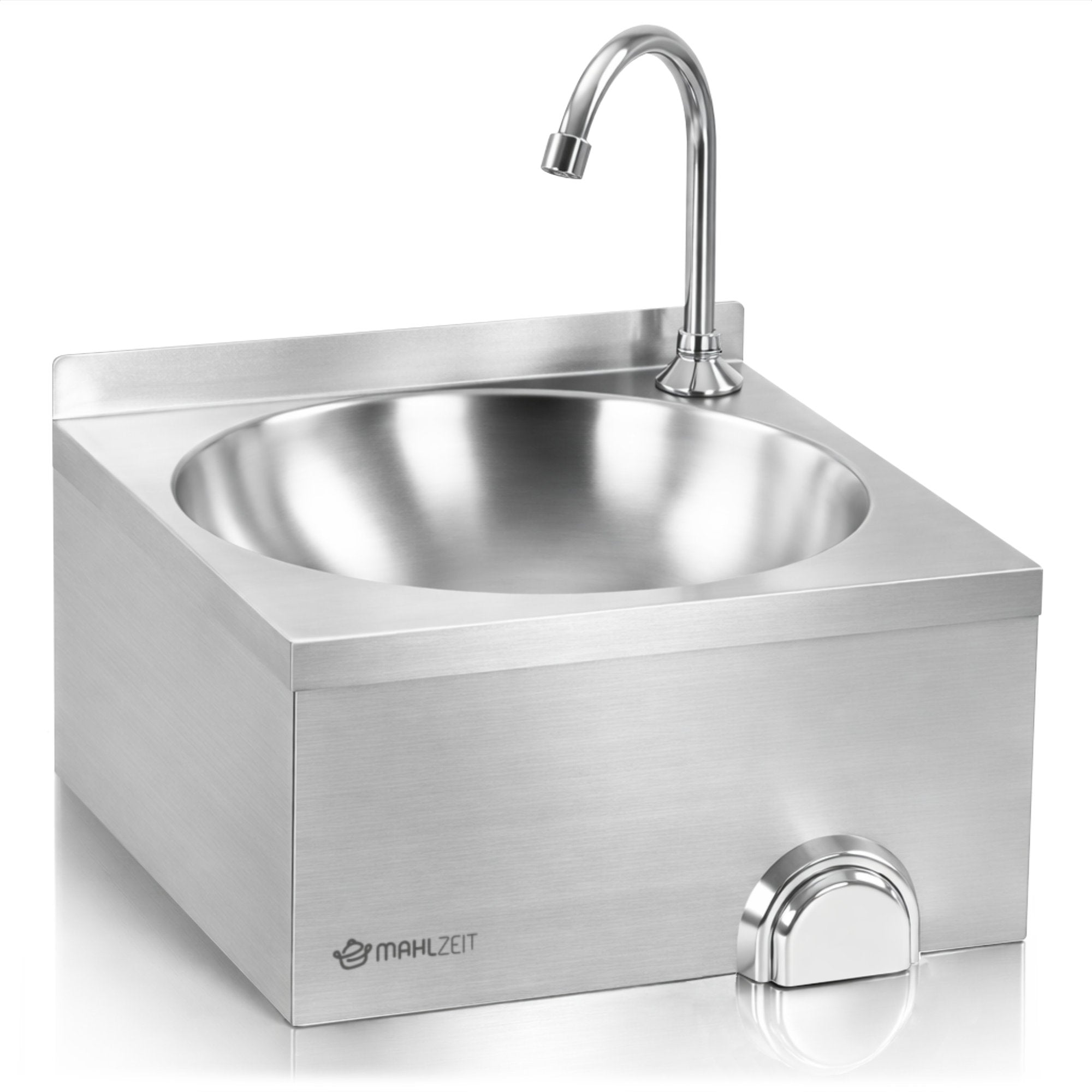 Edelstahl Handwaschbecken mit Kniebetätigung zur Wandmontage