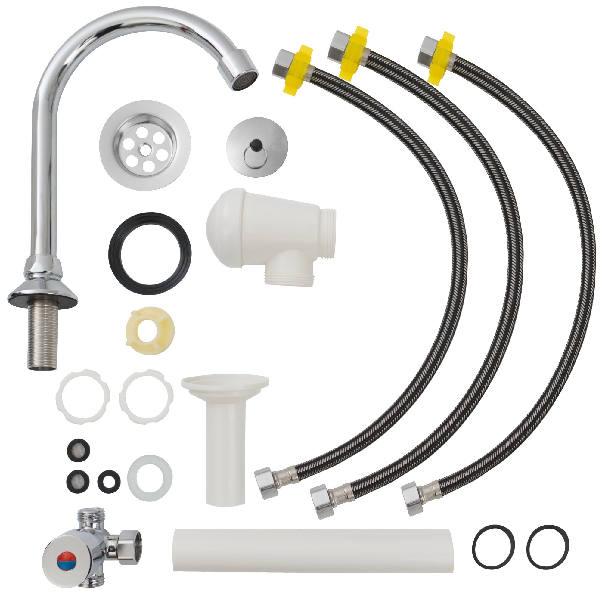 Edelstahl Handwaschbecken mit Kniebetätigung zur Wandmontage