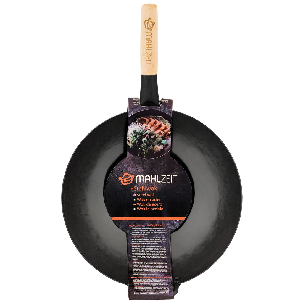 Wok Pfanne, Ø 35 cm, Stahl, mit rundem Boden