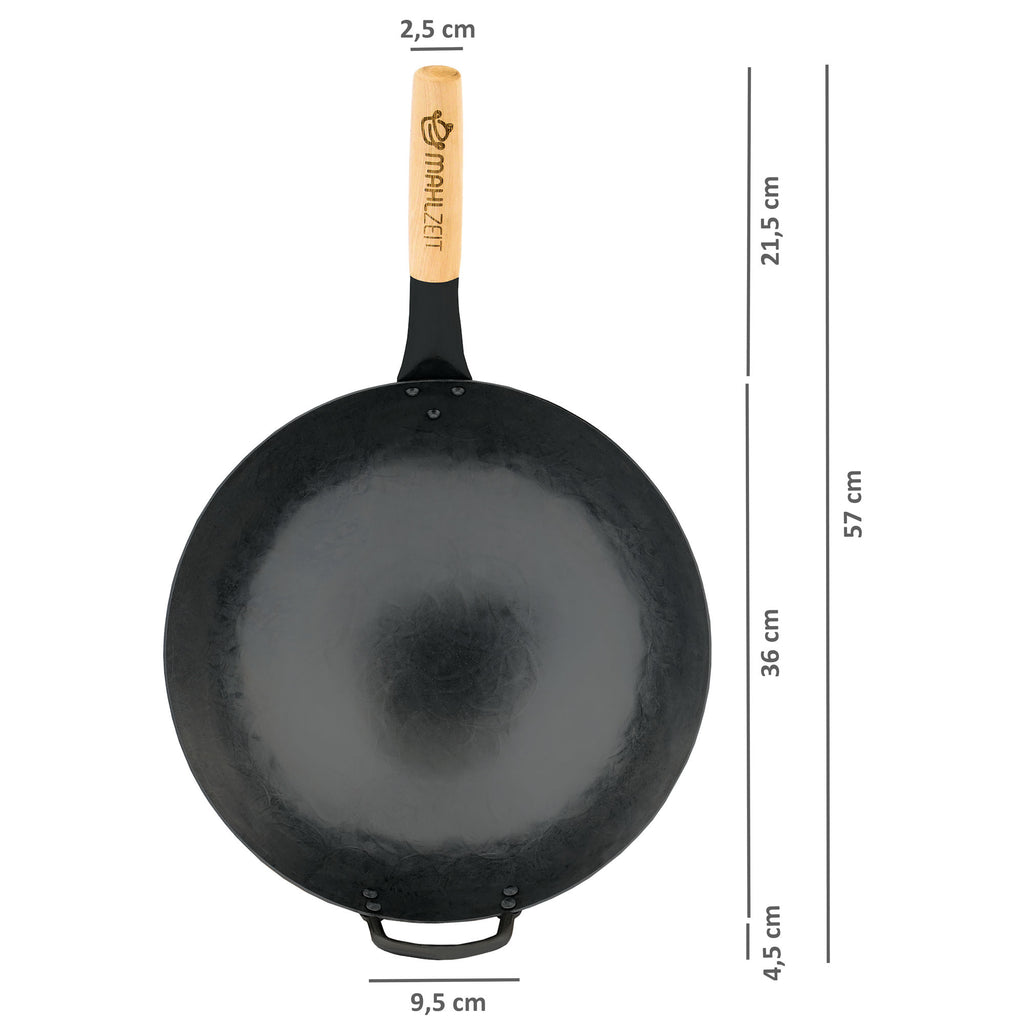 Wok Pfanne, Ø 35 cm, Stahl, mit rundem Boden