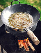 Poêle wok, Ø 35 cm, en acier, à fond rond
