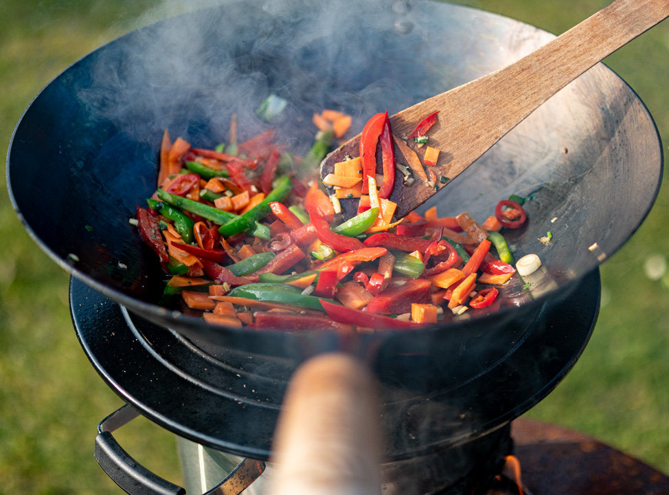 Wok Pfanne, Ø 35 cm, Stahl, mit rundem Boden