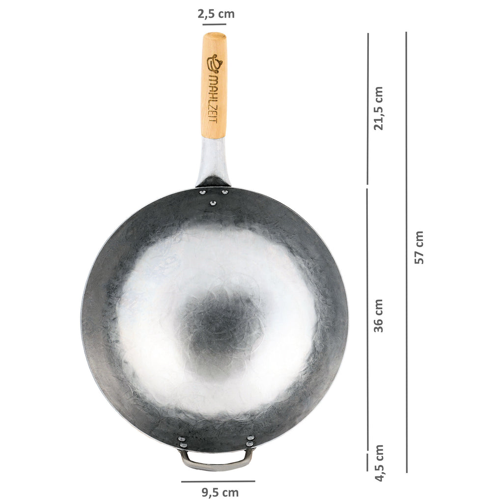 Wok Pfanne, Ø 35 cm, Stahl, mit rundem Boden