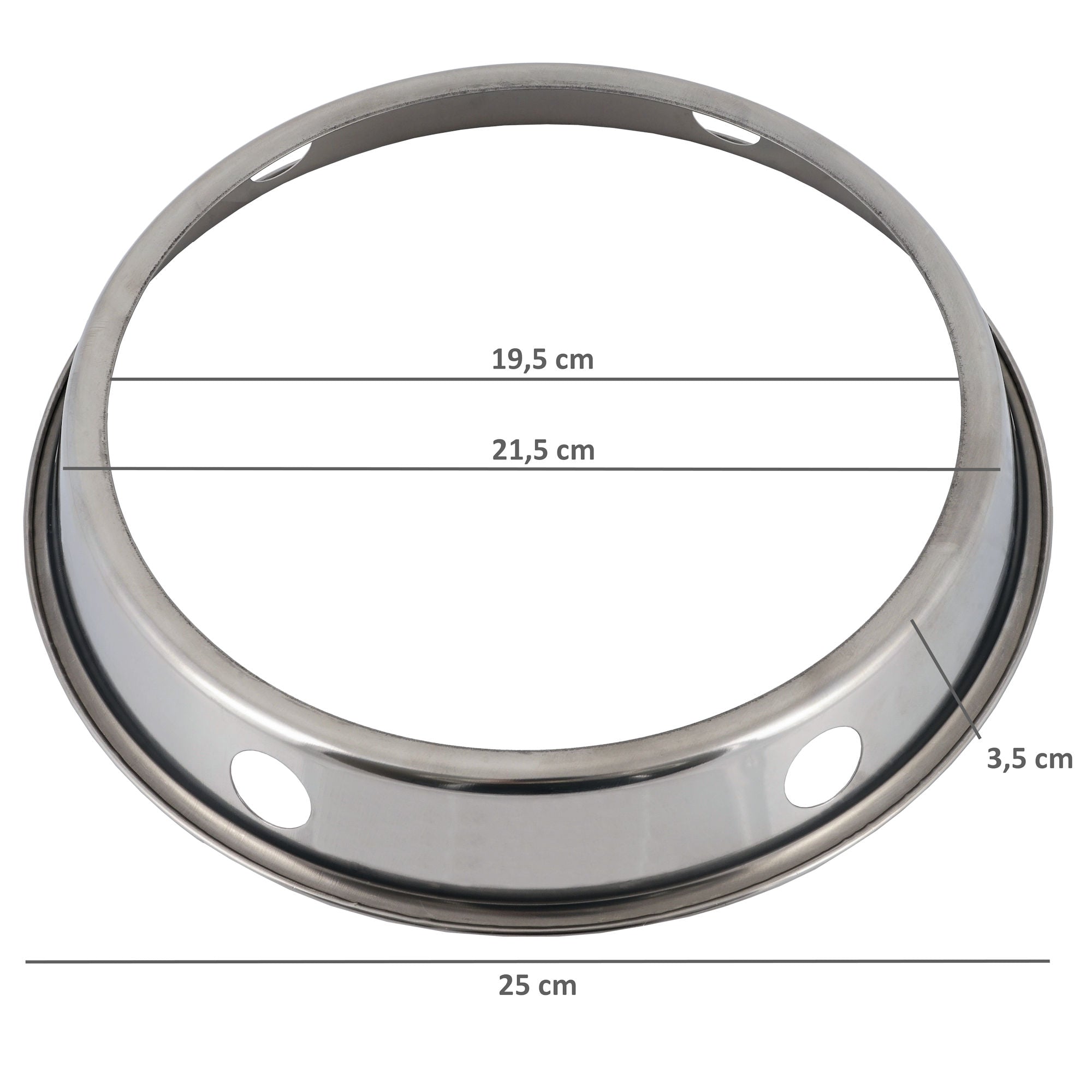 Wok ring for woks, Ø 19.5 cm, stainless steel, with round bottom