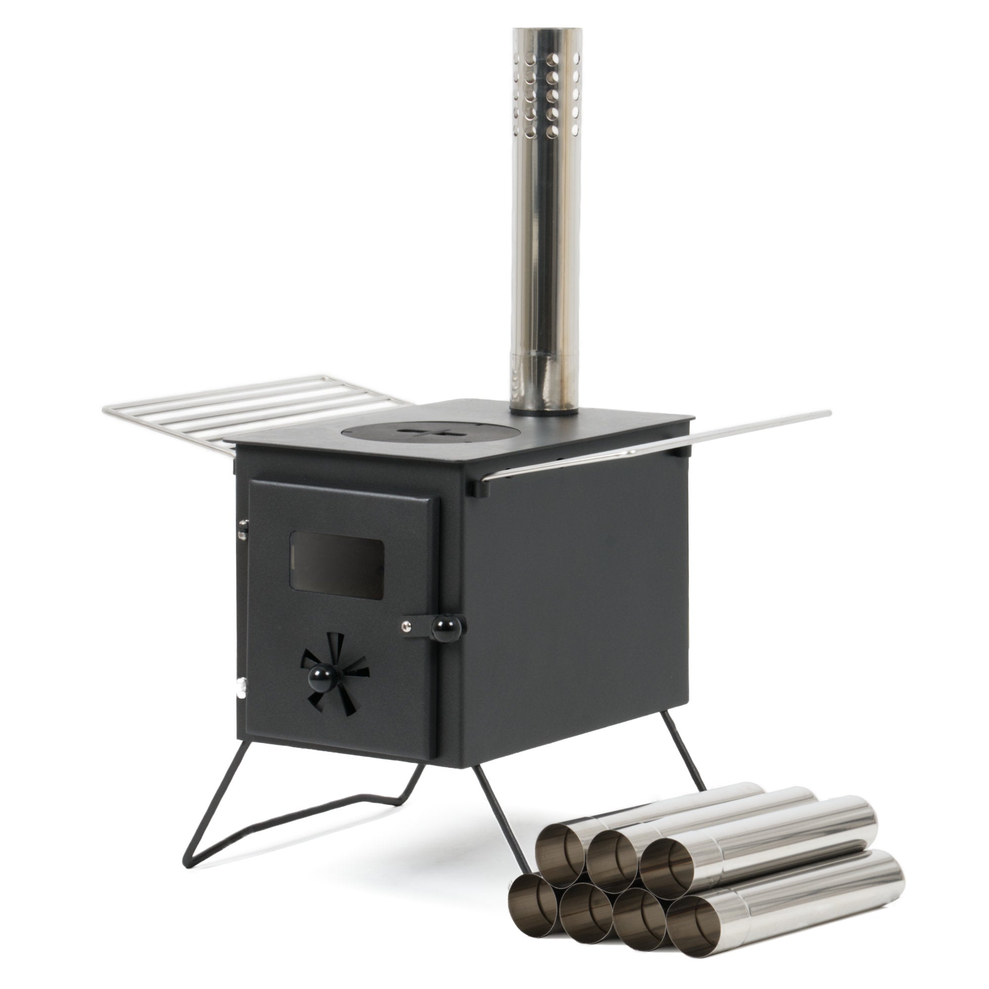 Tent stove, 54.5 x 38.5 x 259.5 cm