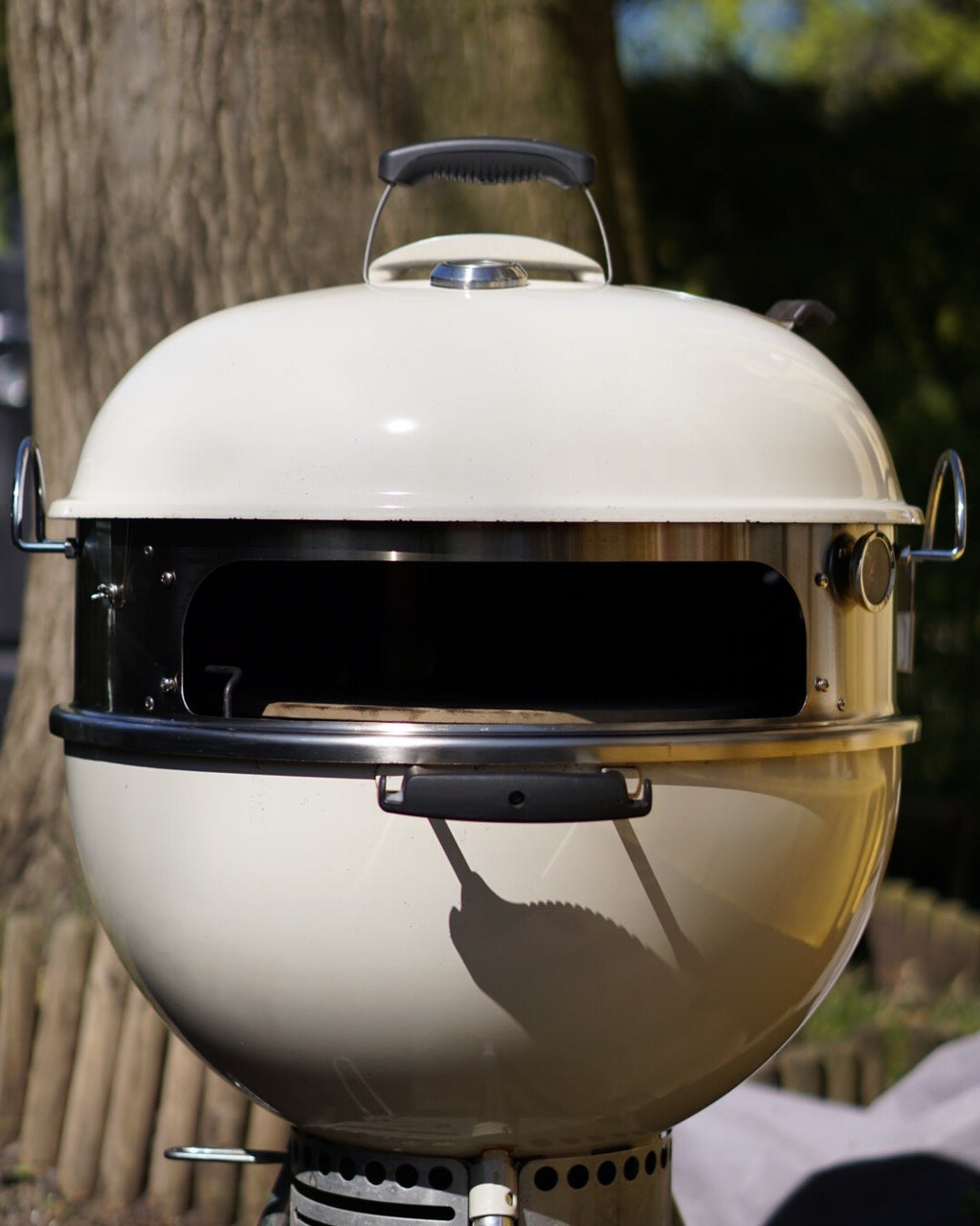 Ensemble d'anneaux à pizza avec brochette pour barbecue à charbon de bois de Ø 57 cm