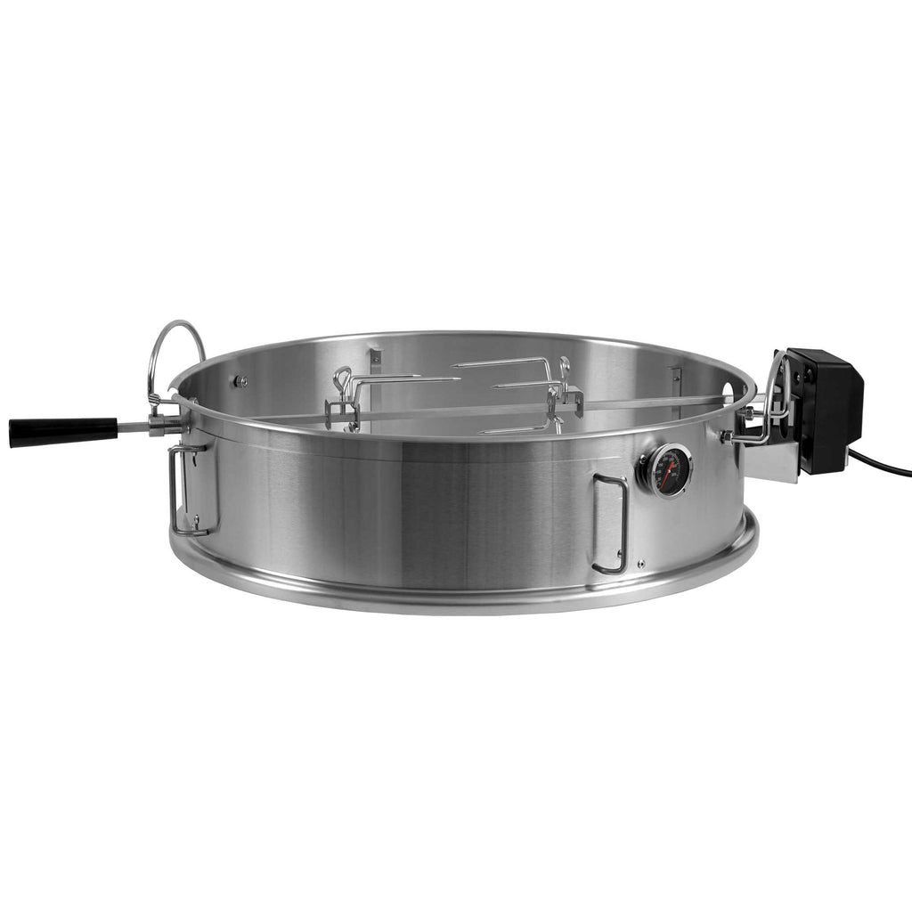 Ensemble d'anneaux à pizza avec brochette pour barbecue à charbon de bois de Ø 57 cm