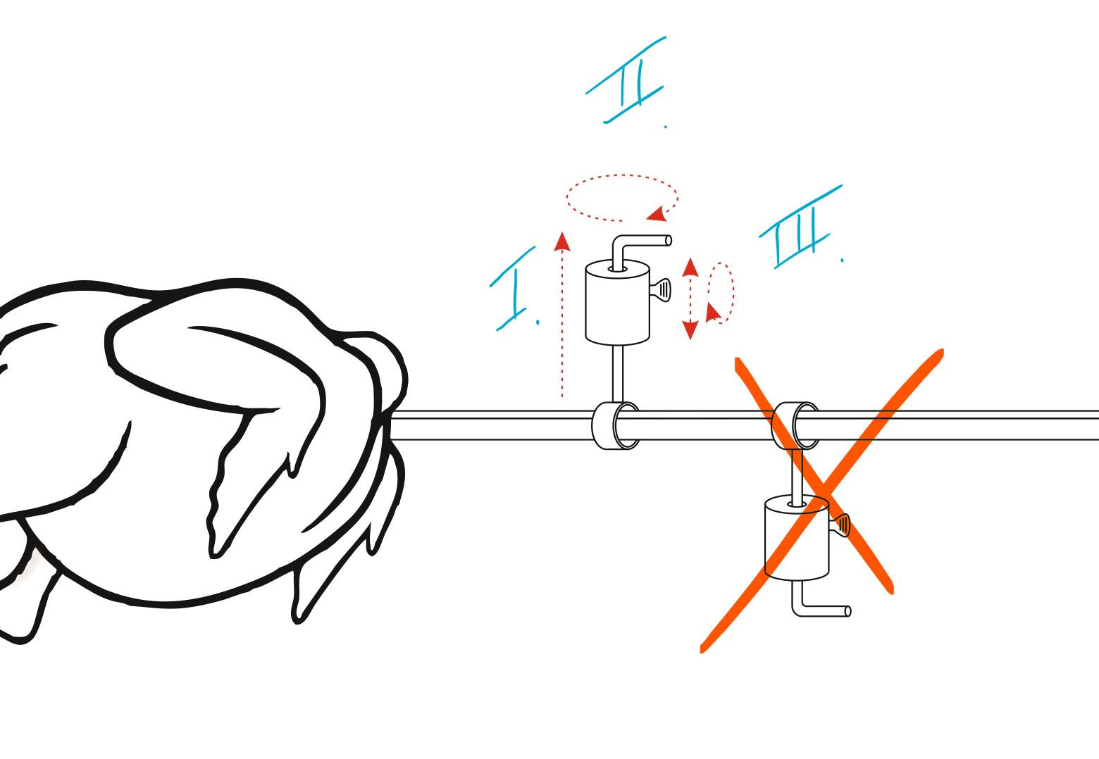 Contrepoids et palier pour broche à rôtisserie