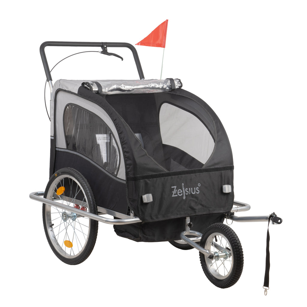 2-in-1 bicycle trailer, trailer with jogging function