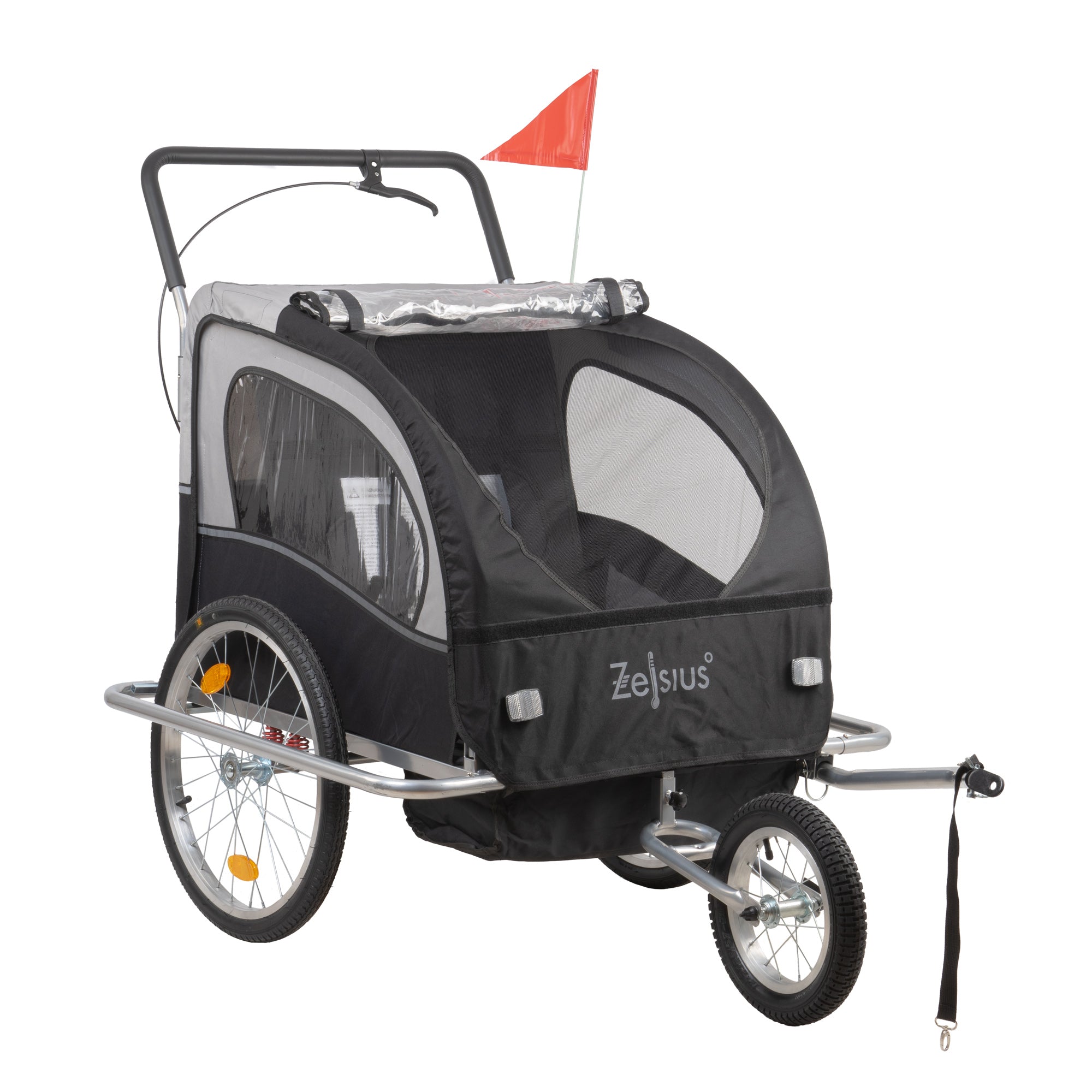2-in-1 bicycle trailer, trailer with jogging function