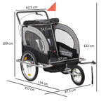 Remorque vélo 2 en 1, remorque avec fonction jogging