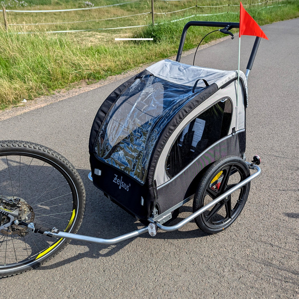 2-in-1 bicycle trailer, trailer with jogging function