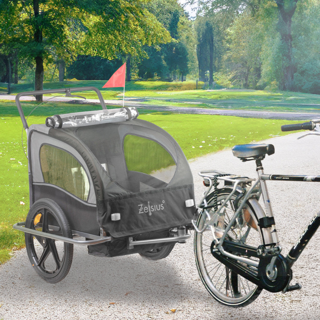2-in-1 bicycle trailer, trailer with jogging function