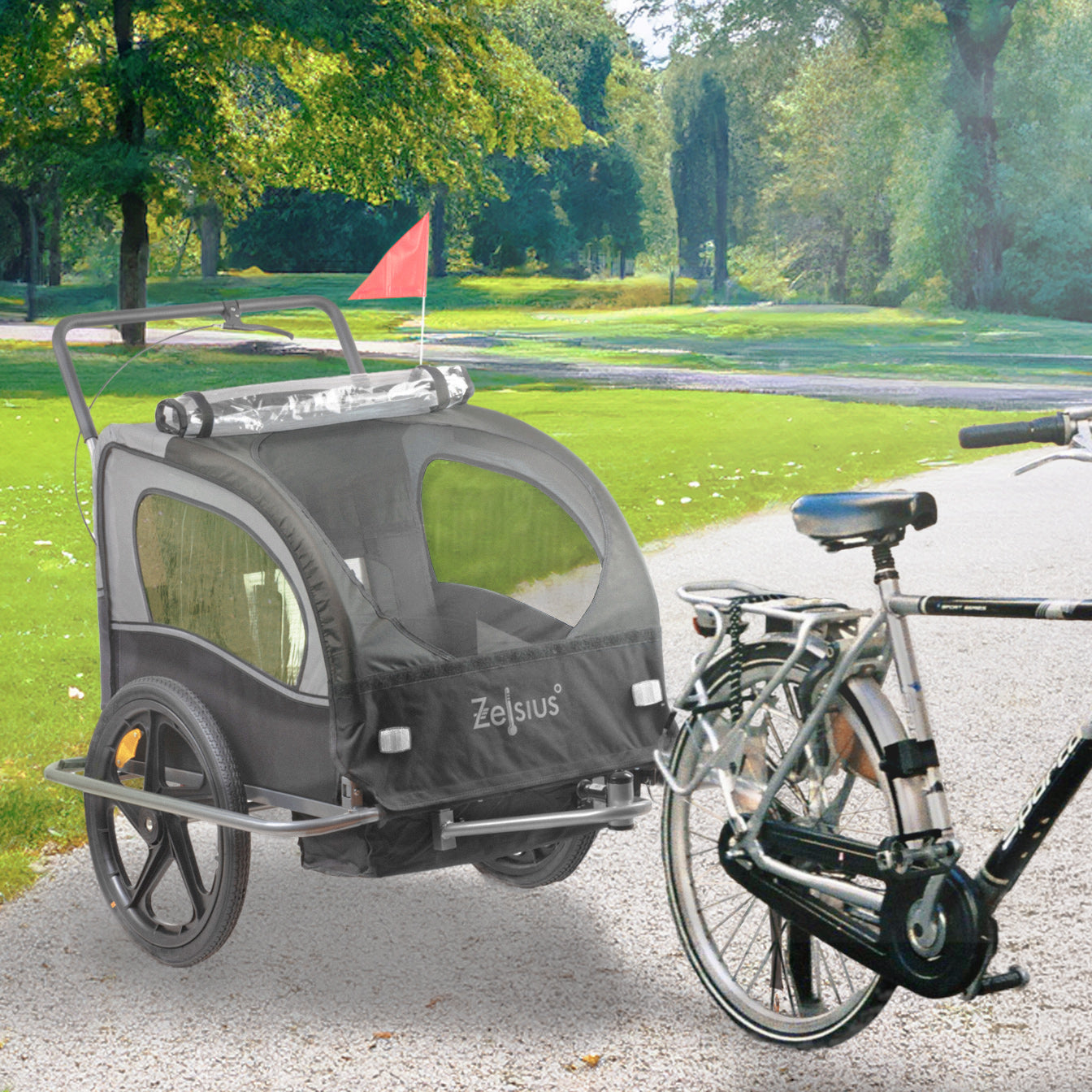 2-in-1 bicycle trailer, trailer with jogging function