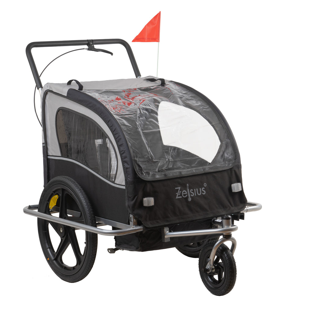 2-in-1 bicycle trailer, trailer with jogging function
