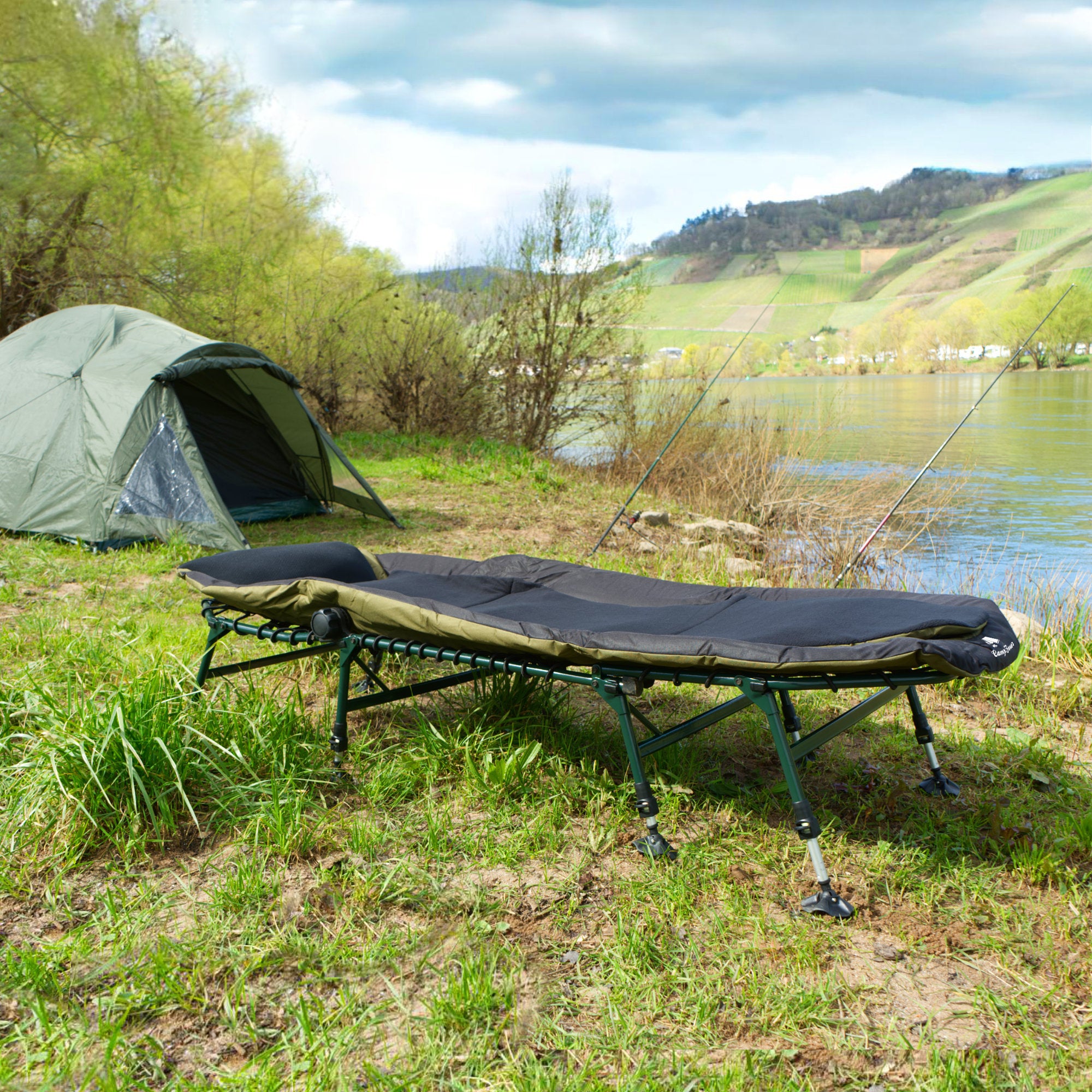 Carp fishing bed "XXL", 210 x 85 x 45-60 cm, height adjustable