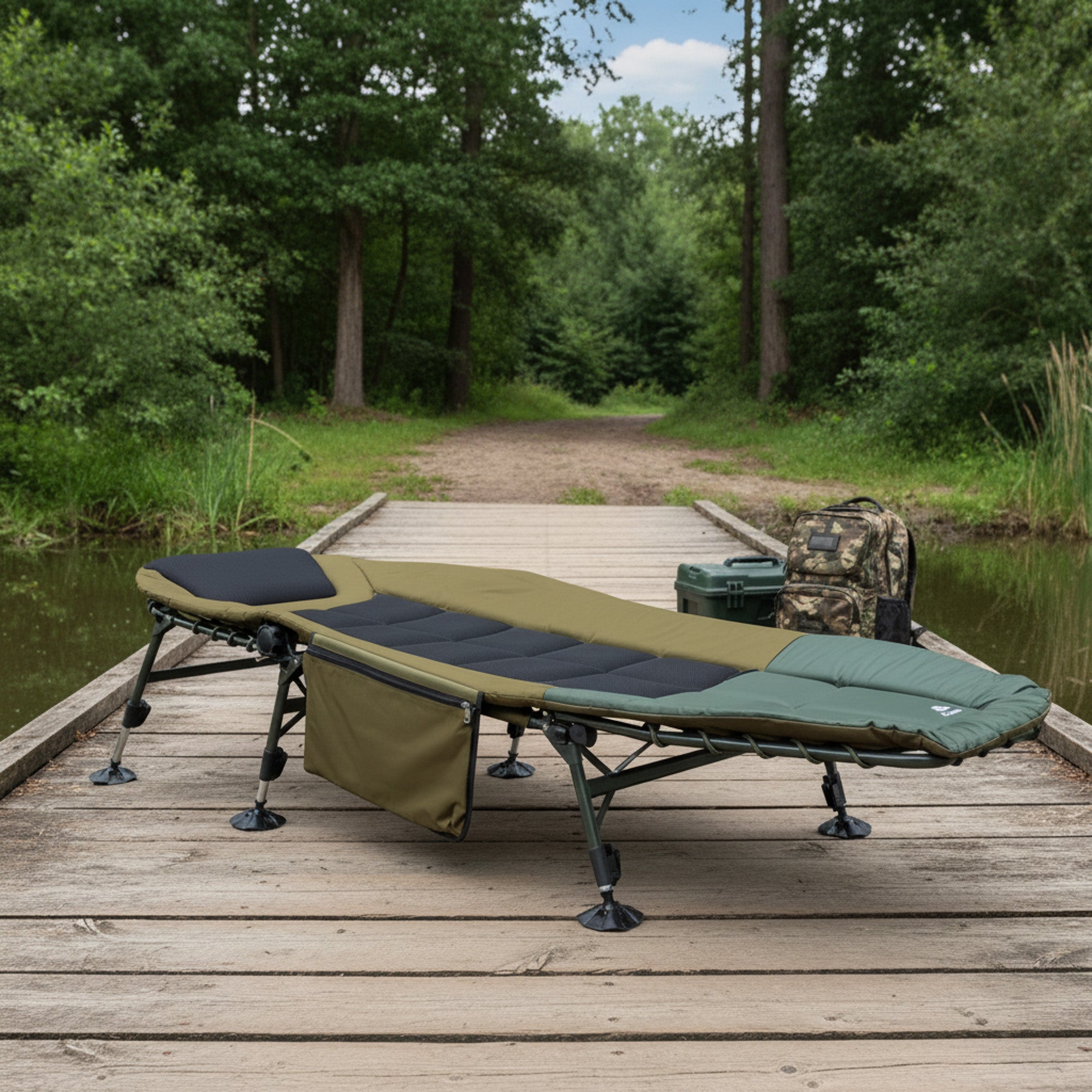 Carp fishing bed "XXL", 200 x 81 x 41-98 cm, height adjustable