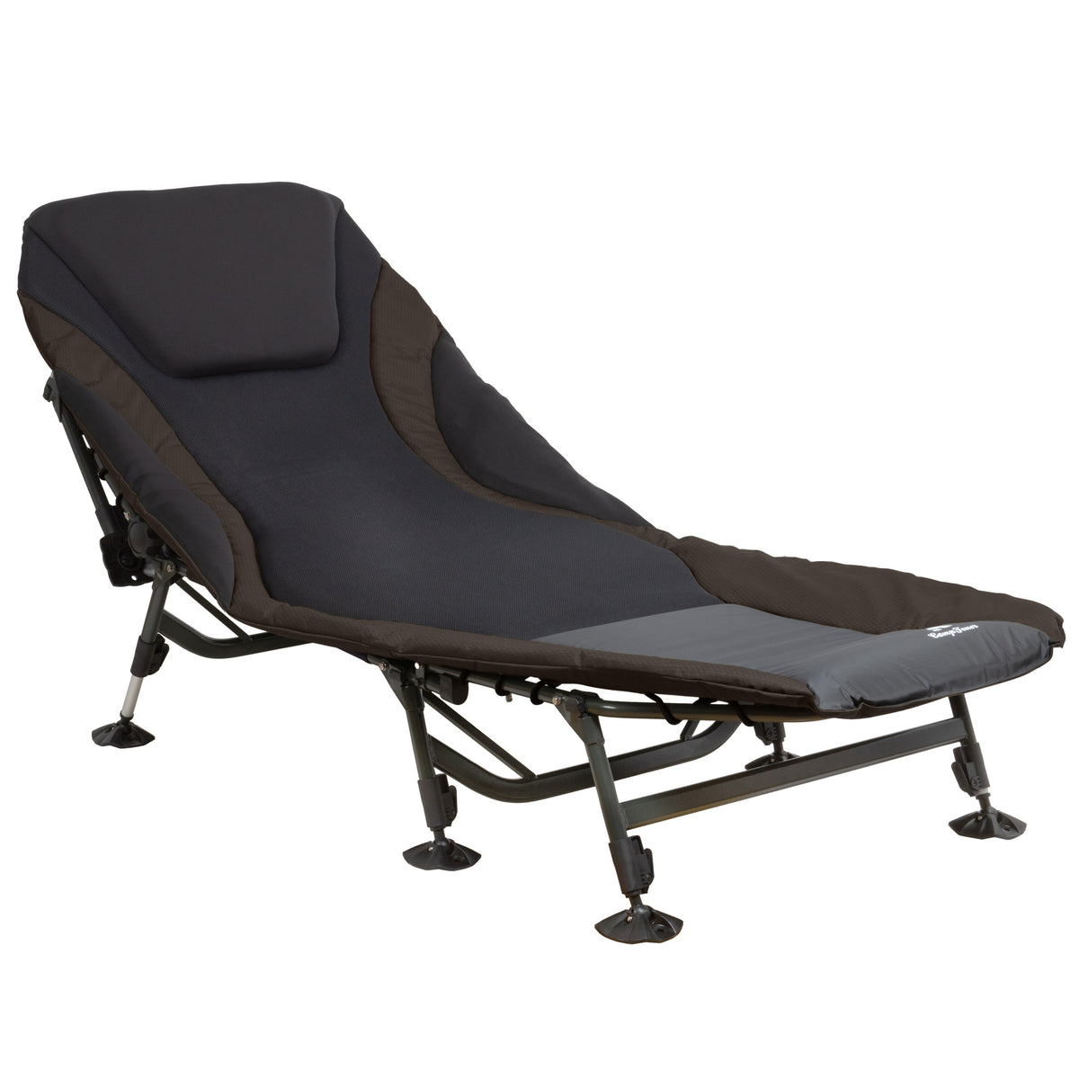Karpfenliege "XXL", 207 x 88 x 30-106 cm, höhenverstellbar - Braun/Schwarz