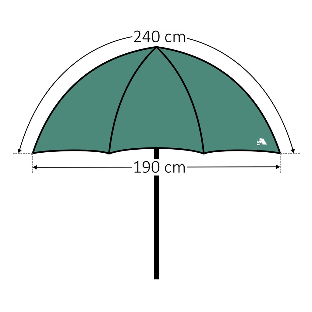 Parapluie de pêche, vert foncé, avec sac.