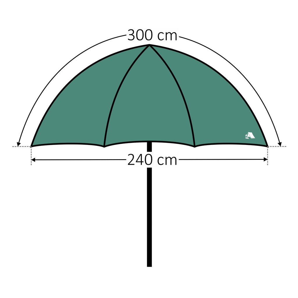 Parapluie de pêche, vert foncé, avec sac.