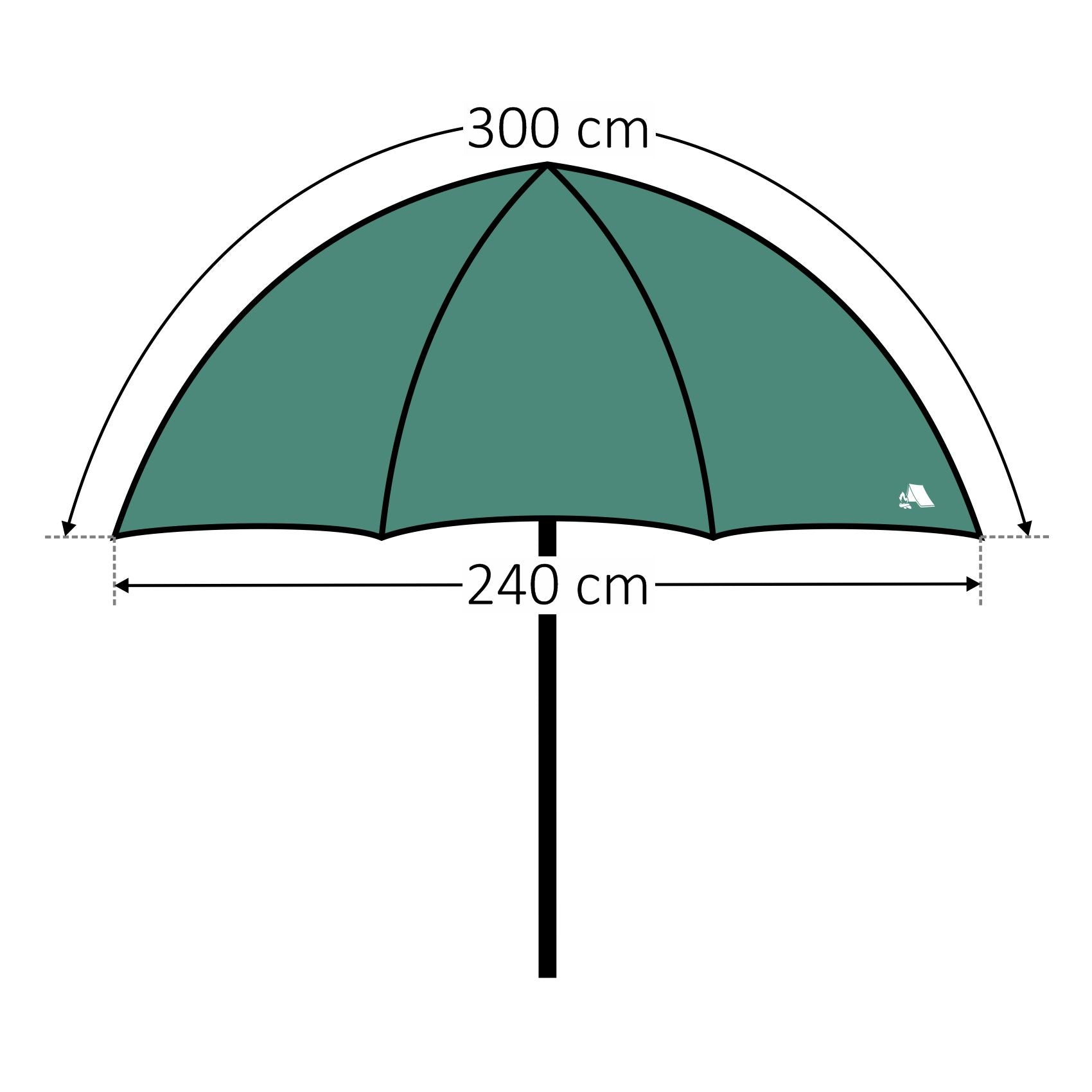 Parapluie de pêche, vert foncé, avec sac.