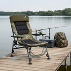 Chaise de pêche, camouflage vert olive, 86 x 63,5 x 103 cm