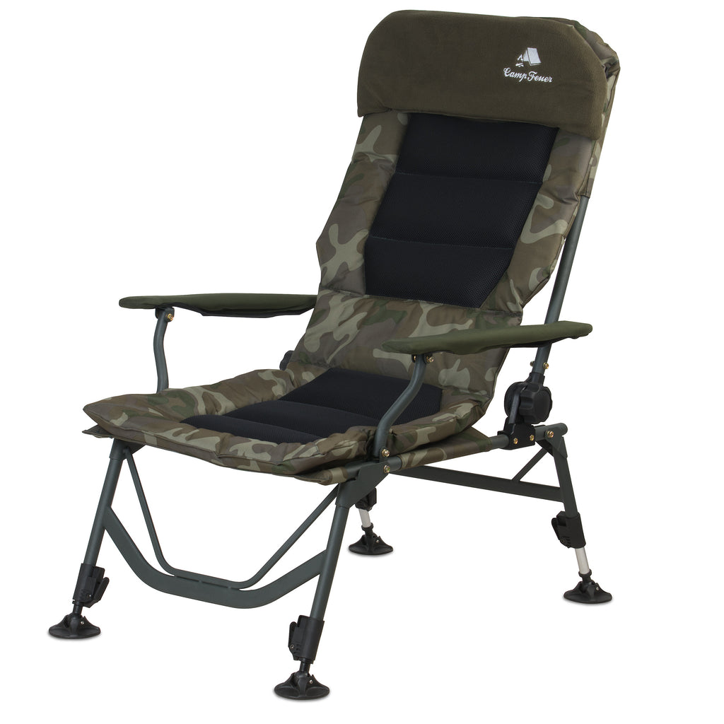 Chaise de pêche, camouflage vert olive, 86 x 63,5 x 103 cm