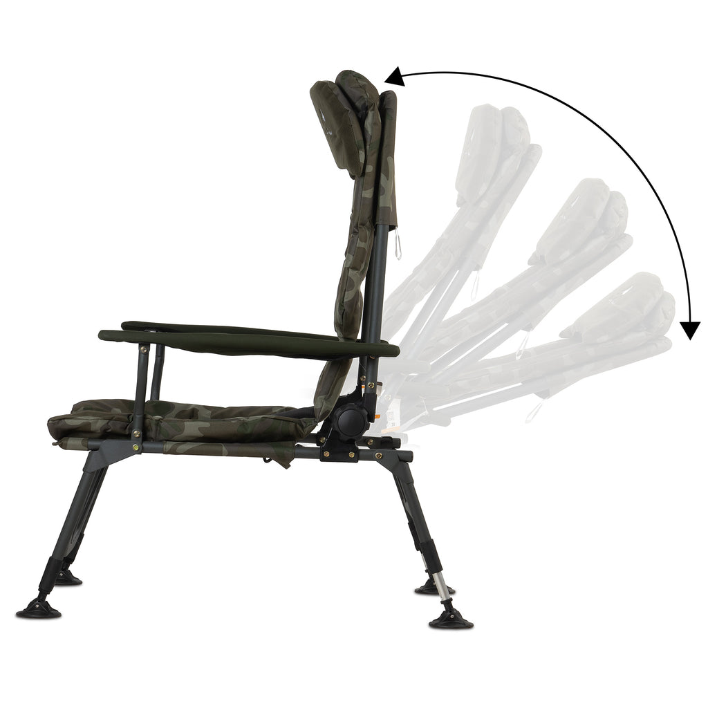 Chaise de pêche, camouflage vert olive, 86 x 63,5 x 103 cm