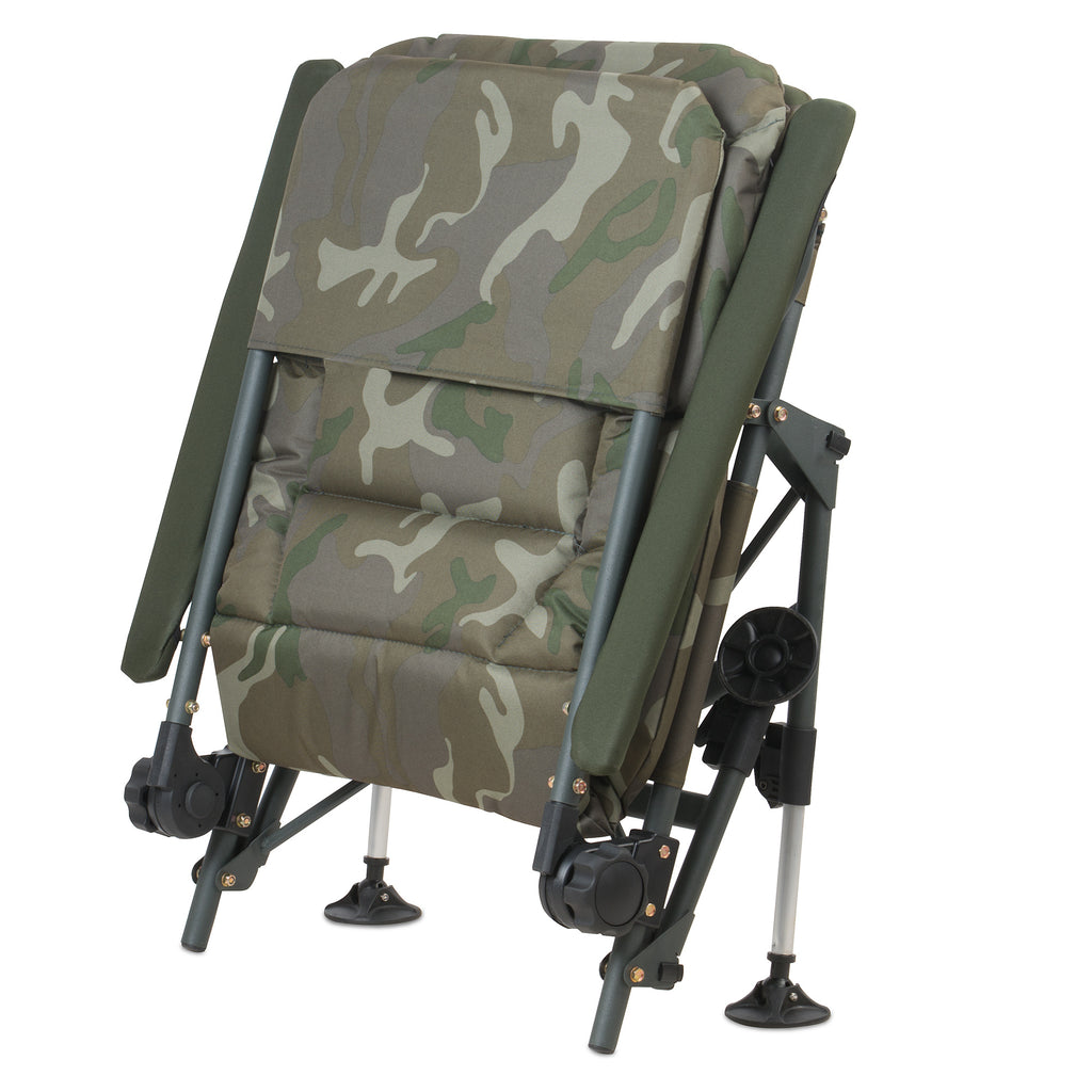 Chaise de pêche, camouflage vert olive, 86 x 63,5 x 103 cm