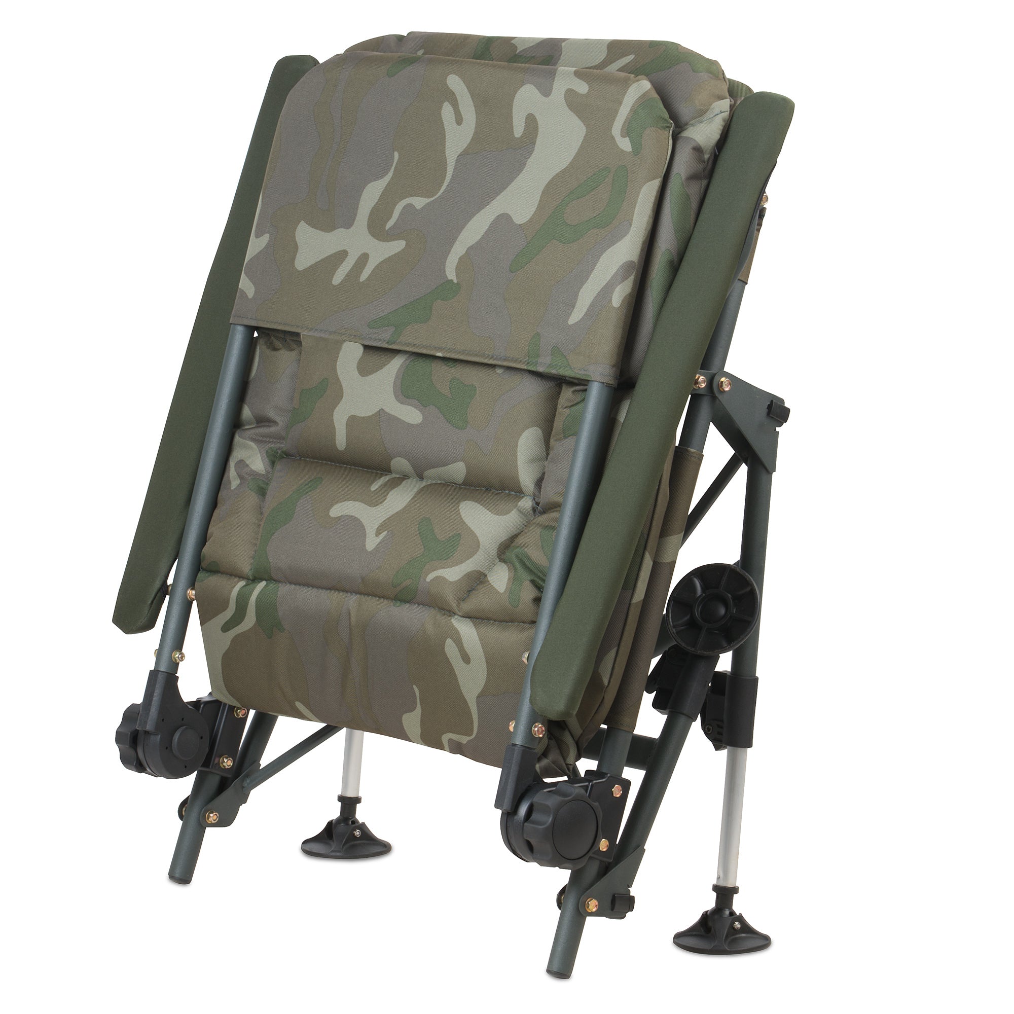 Chaise de pêche, camouflage vert olive, 86 x 63,5 x 103 cm