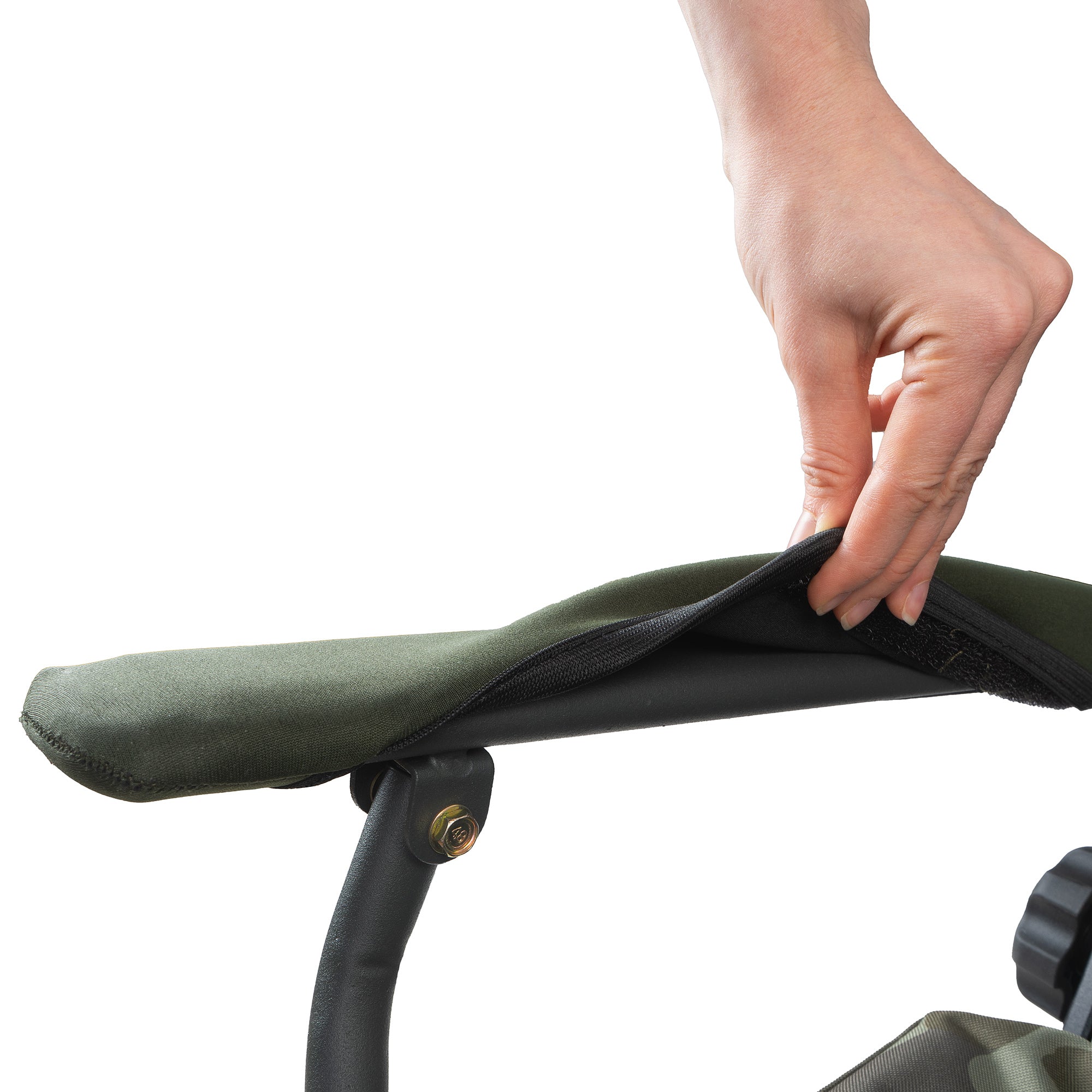 Chaise de pêche, camouflage vert olive, 86 x 63,5 x 103 cm