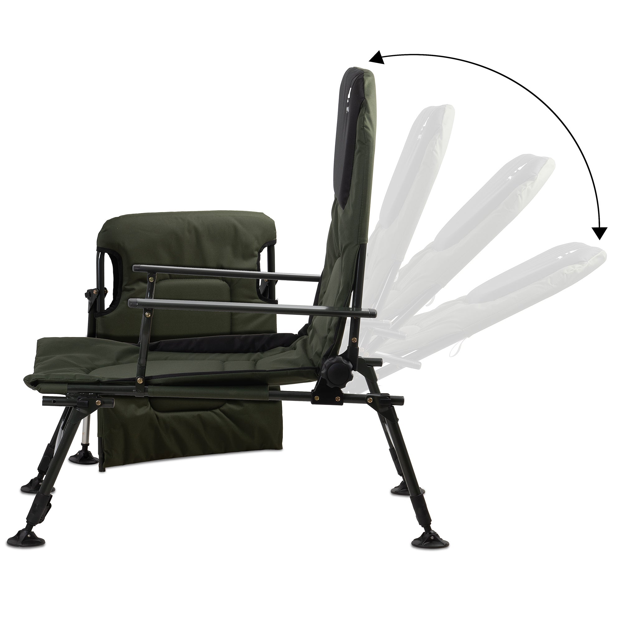 2-in-1 fishing chair, height-adjustable fishing lounger