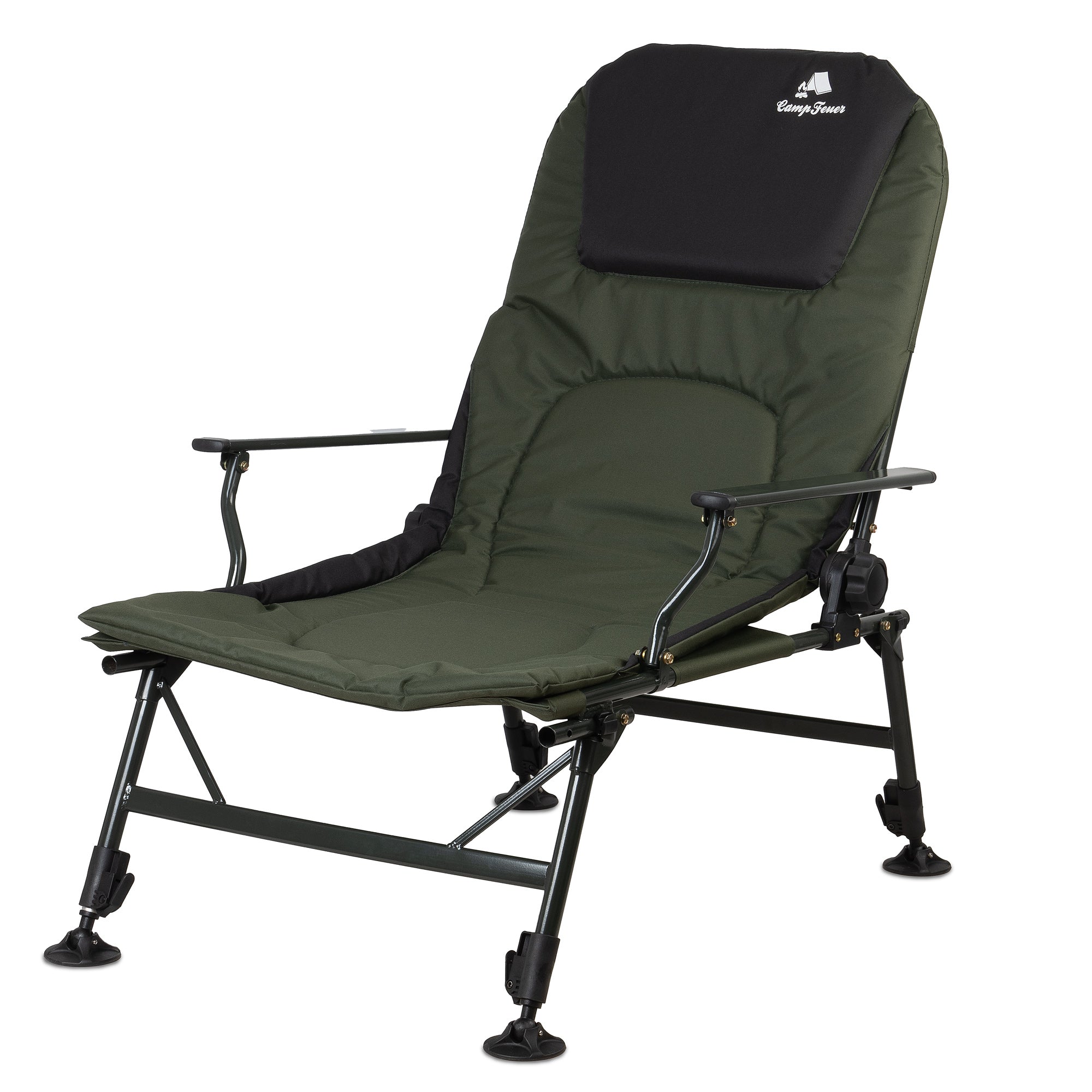 2-in-1 fishing chair, height-adjustable fishing lounger