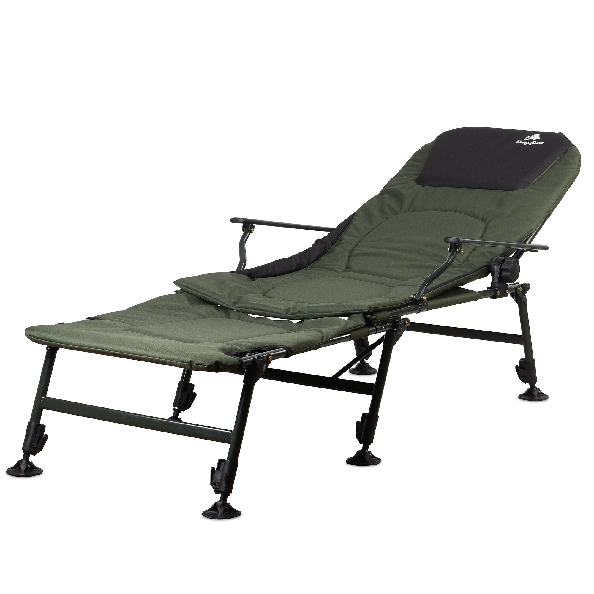 2-in-1 fishing chair, height-adjustable fishing lounger