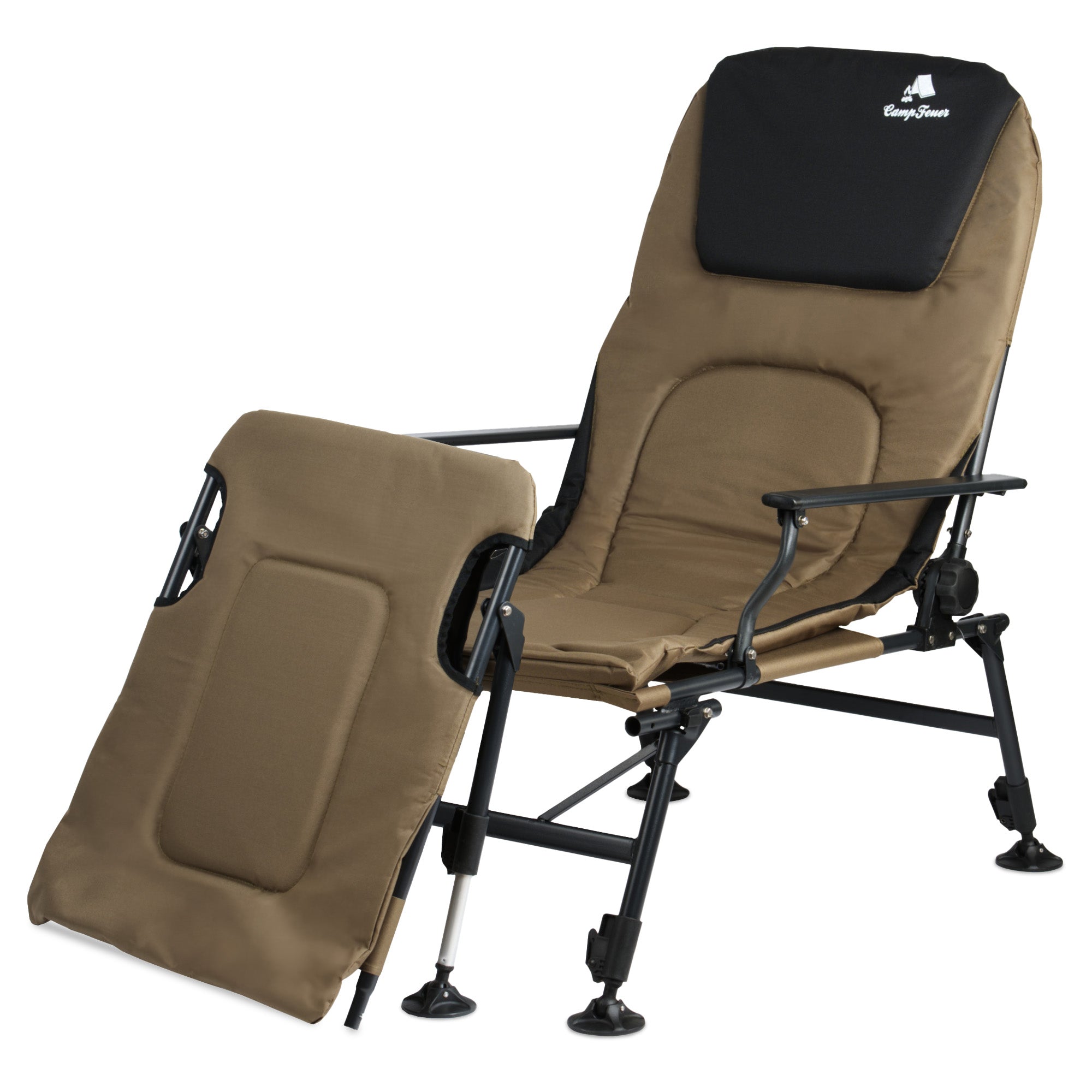 2-in-1 fishing chair, height-adjustable fishing lounger